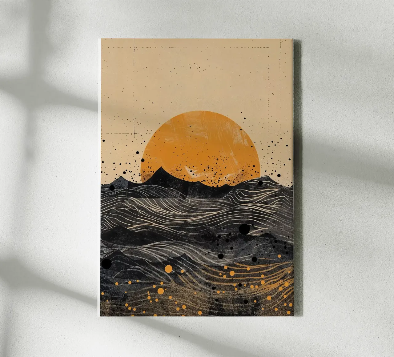 sun horizon waves dots textures lines abstract elements canvas by minerva santiago