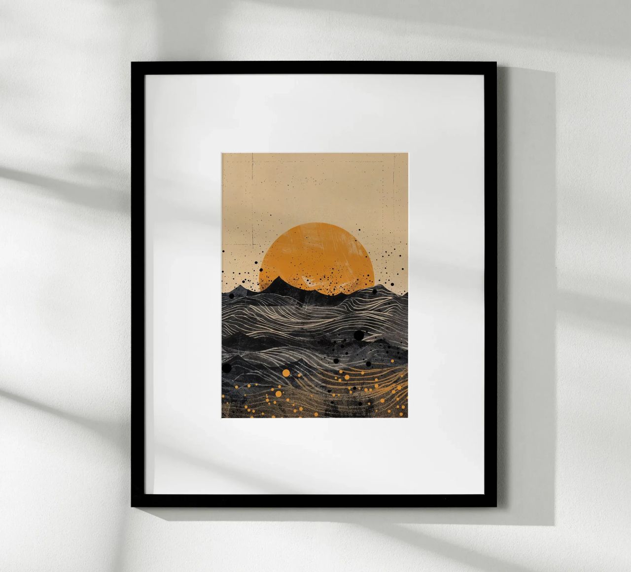 sun horizon waves dots textures lines abstract elements poster by minerva santiago