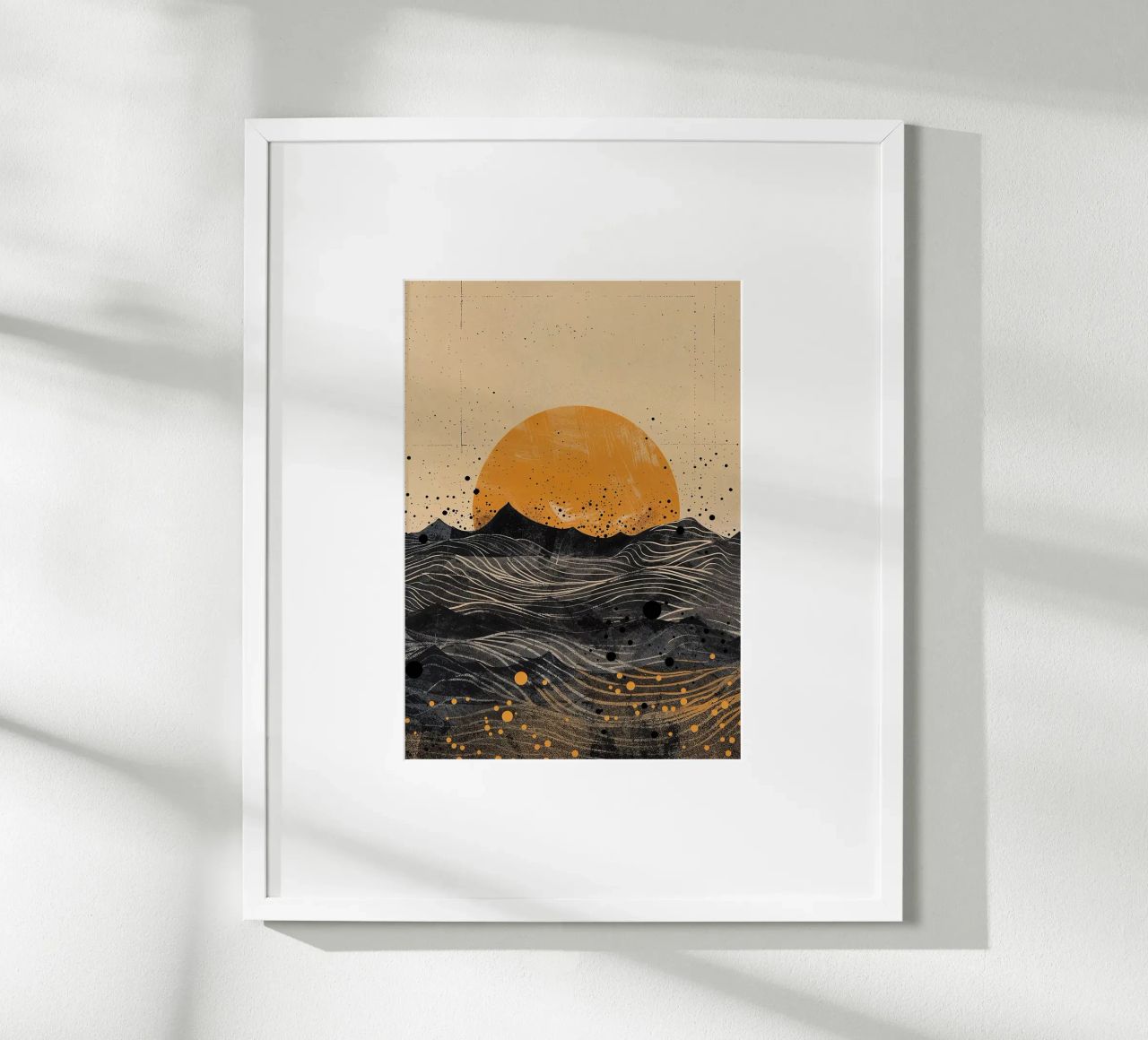 sun horizon waves dots textures lines abstract elements poster by minerva santiago