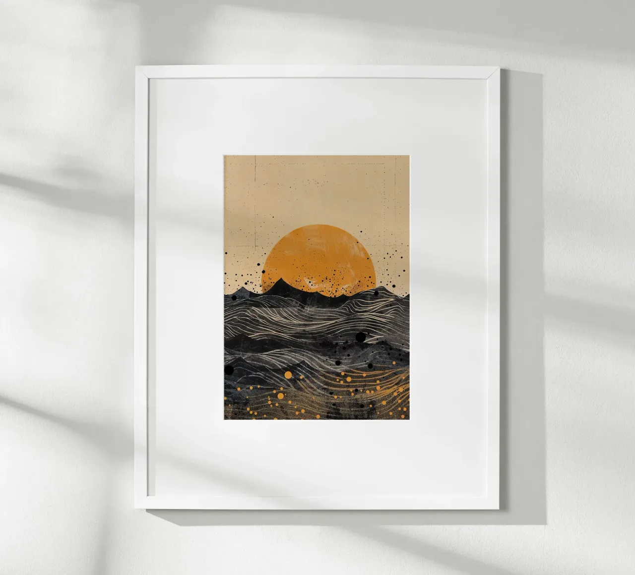 sole orizzonte onde punti texture linee elementi astratti carta hahnemühle da minerva santiago