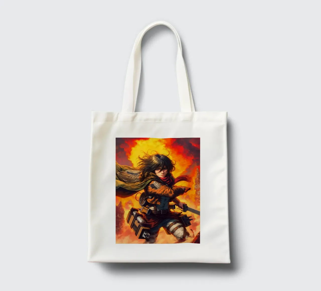 Mikasa Ackerman Attack on Titan tote bag by Fleur de Lys