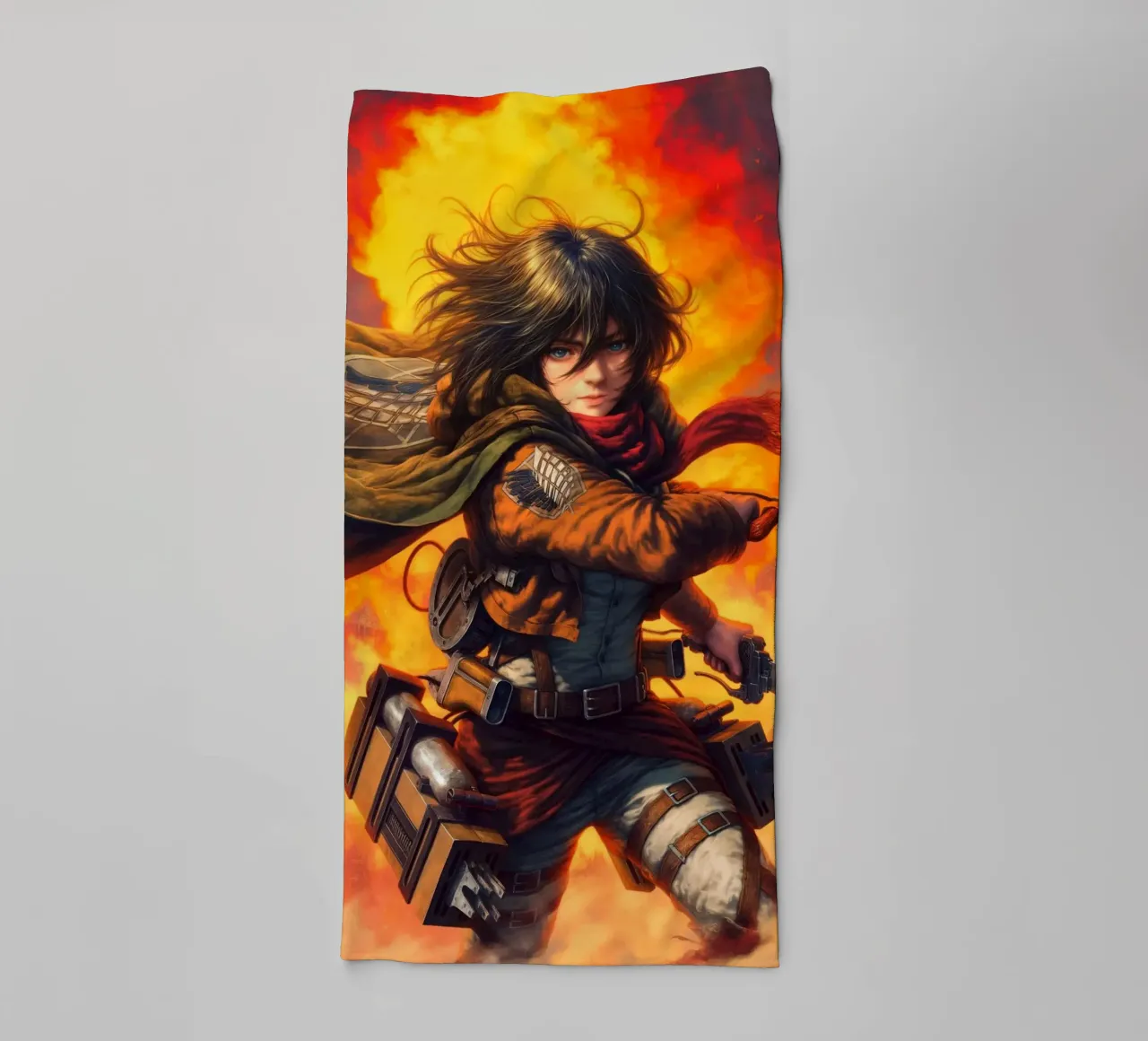 Mikasa Ackerman Attack on Titan toalla de baño de Fleur de Lys