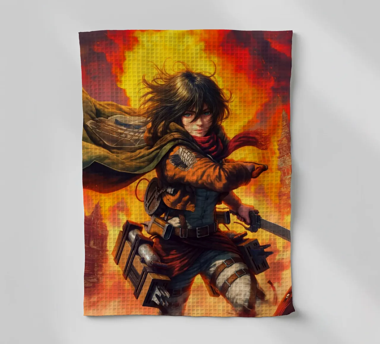 Mikasa Ackerman L'Attaque du Titan torchon de Fleur de Lys