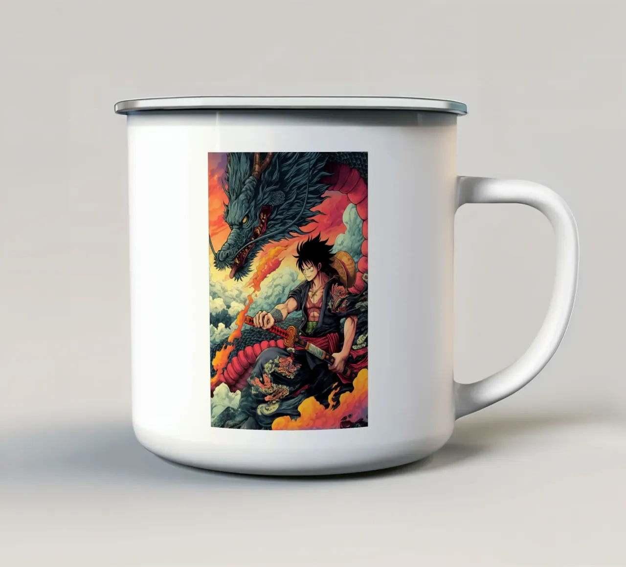 Un pezzo tazza in smalto da Fleur de Lys