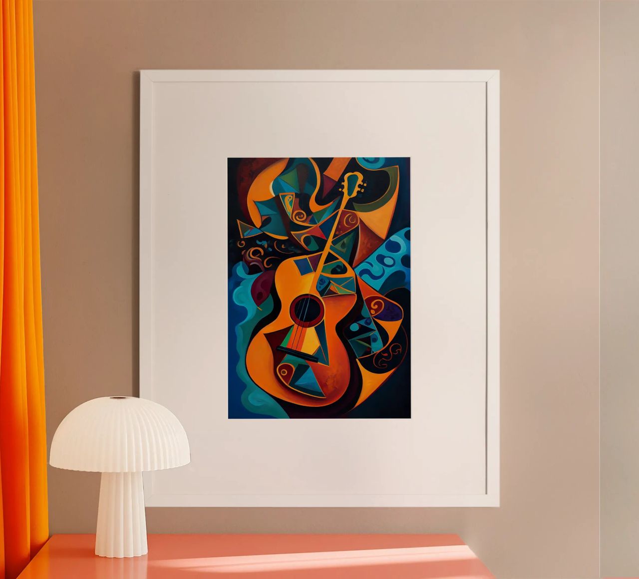 guitare instrument de musique formes colorées formes abstraites st poster de Gloria A Kifyuk