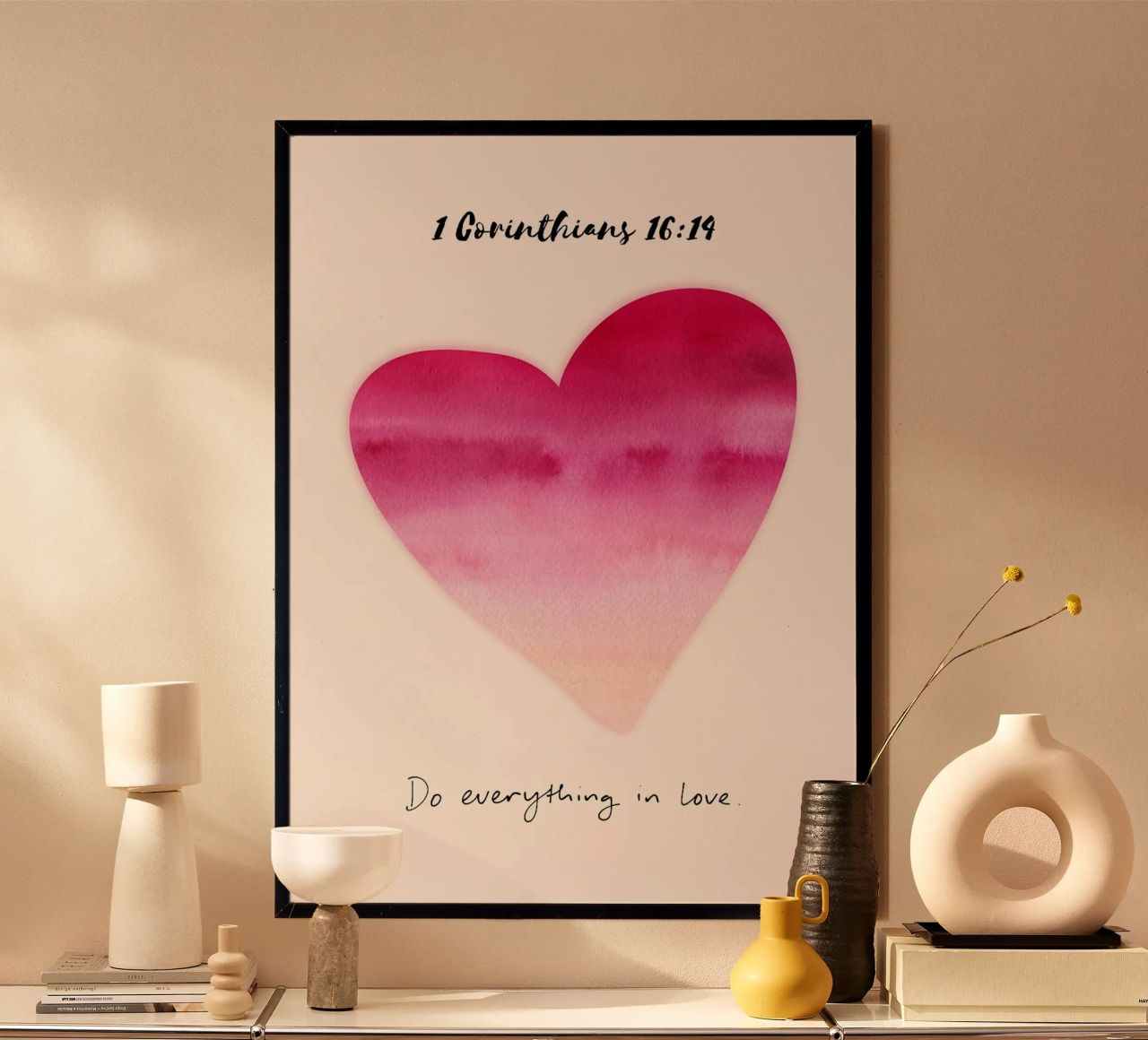 Herz Zitat Skriptur Aquarell rosa rot Gradient Liebe fait Poster von Gloria A Kifyuk