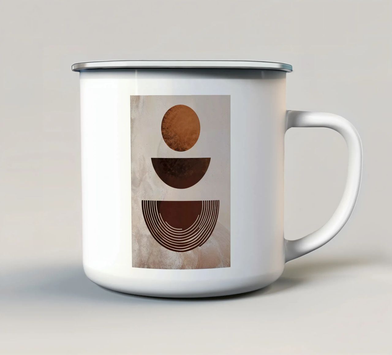 cerchi semicerchi modelli forme geometriche linee terra a tazza in smalto da Gloria A Kifyuk