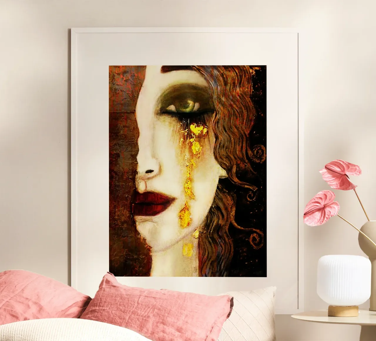 Golden Tears Freya’s Tears of Gold Anne Marie Zimmerman poster con telaio in alluminio da Super Art