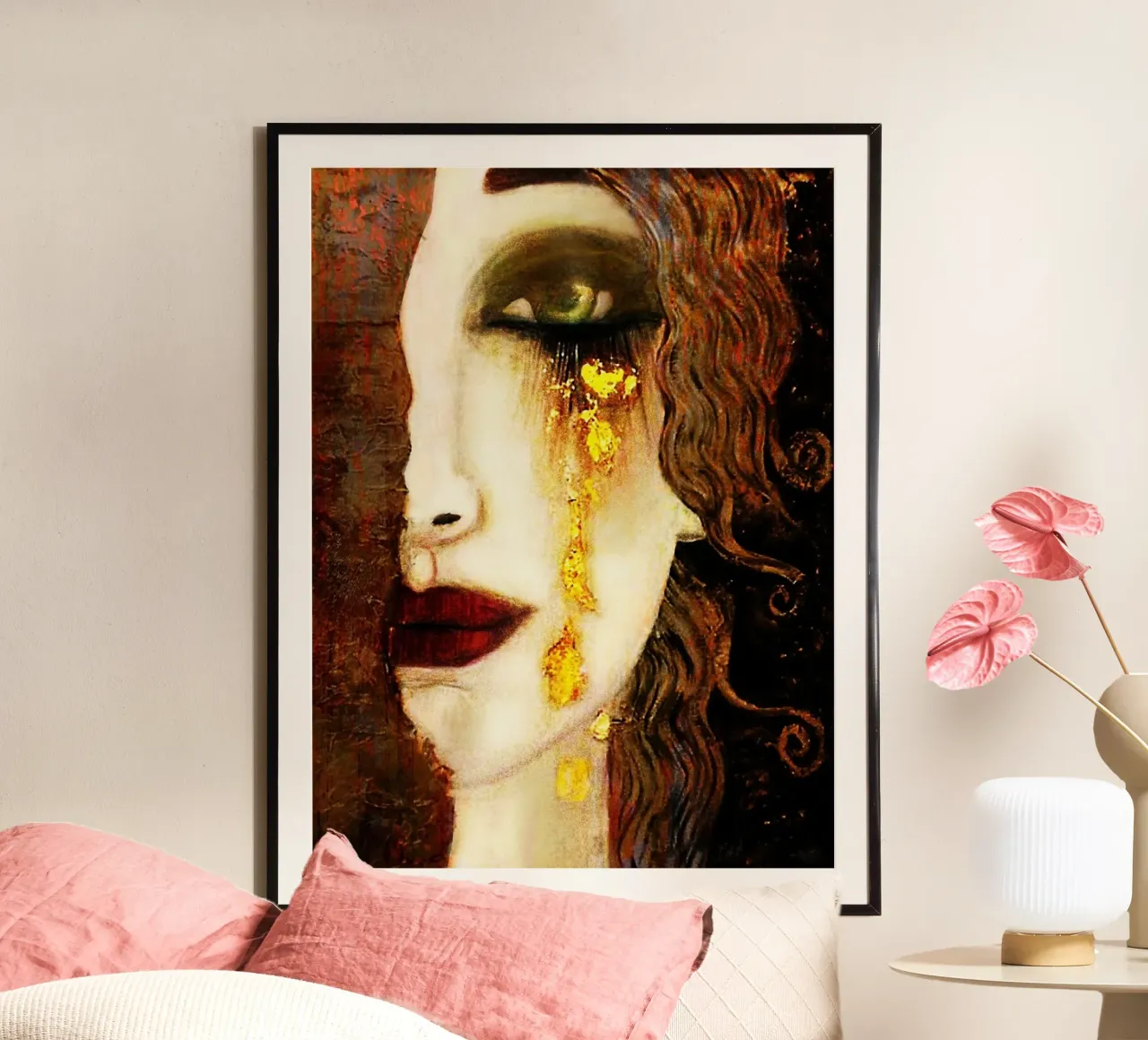 Golden Tears Freya’s Tears of Gold Anne Marie Zimmerman poster con telaio in alluminio da Super Art