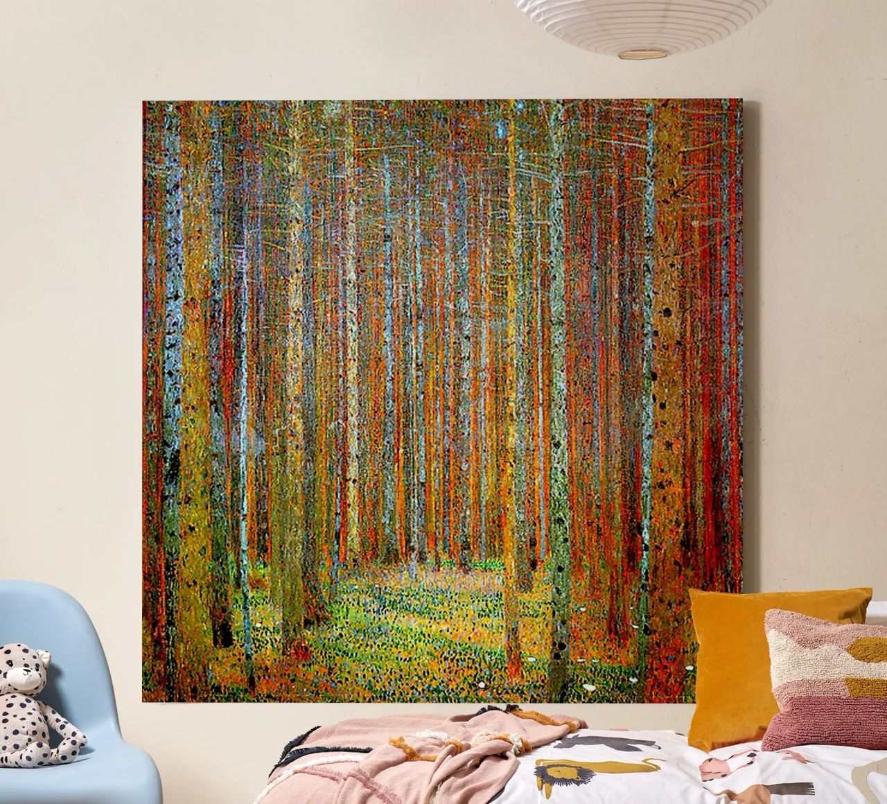 TANNEWALD: Gustav Klimt Landscape Painting Leinwand von Super Art