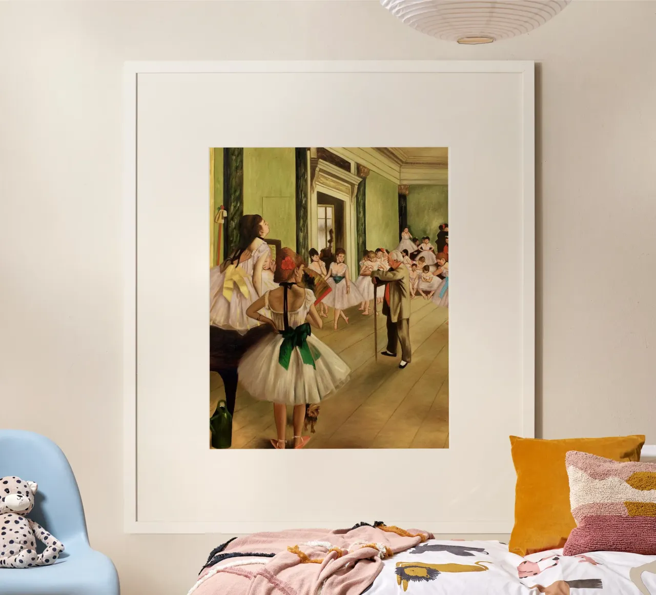 Degas - La classe di danza poster con telaio in legno da Alfieson