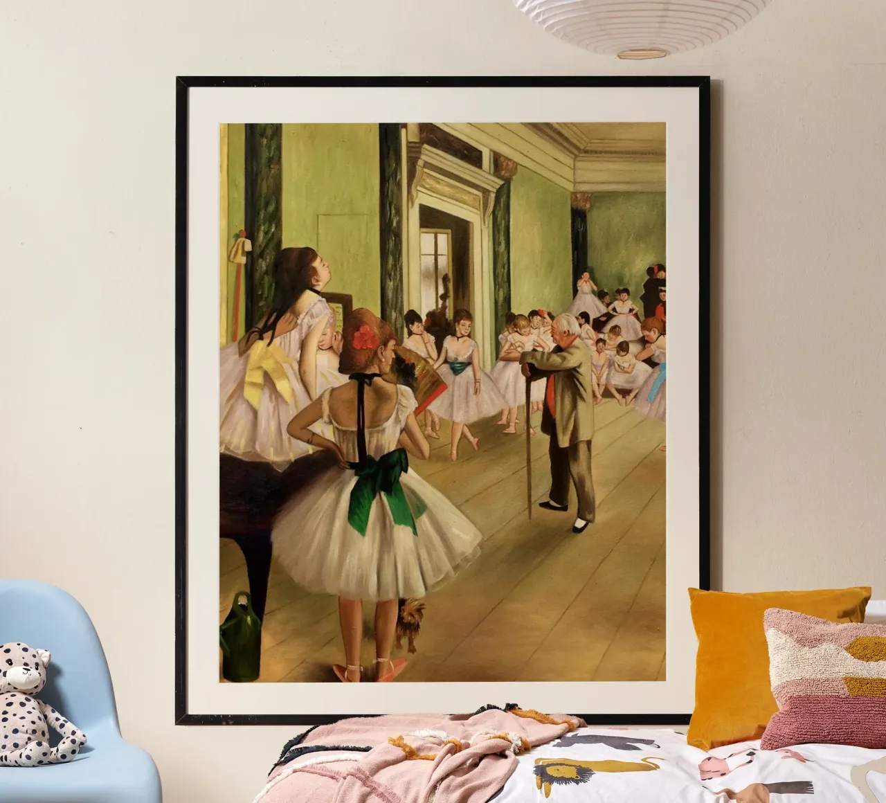 Degas - La classe di danza poster con telaio in legno da Alfieson