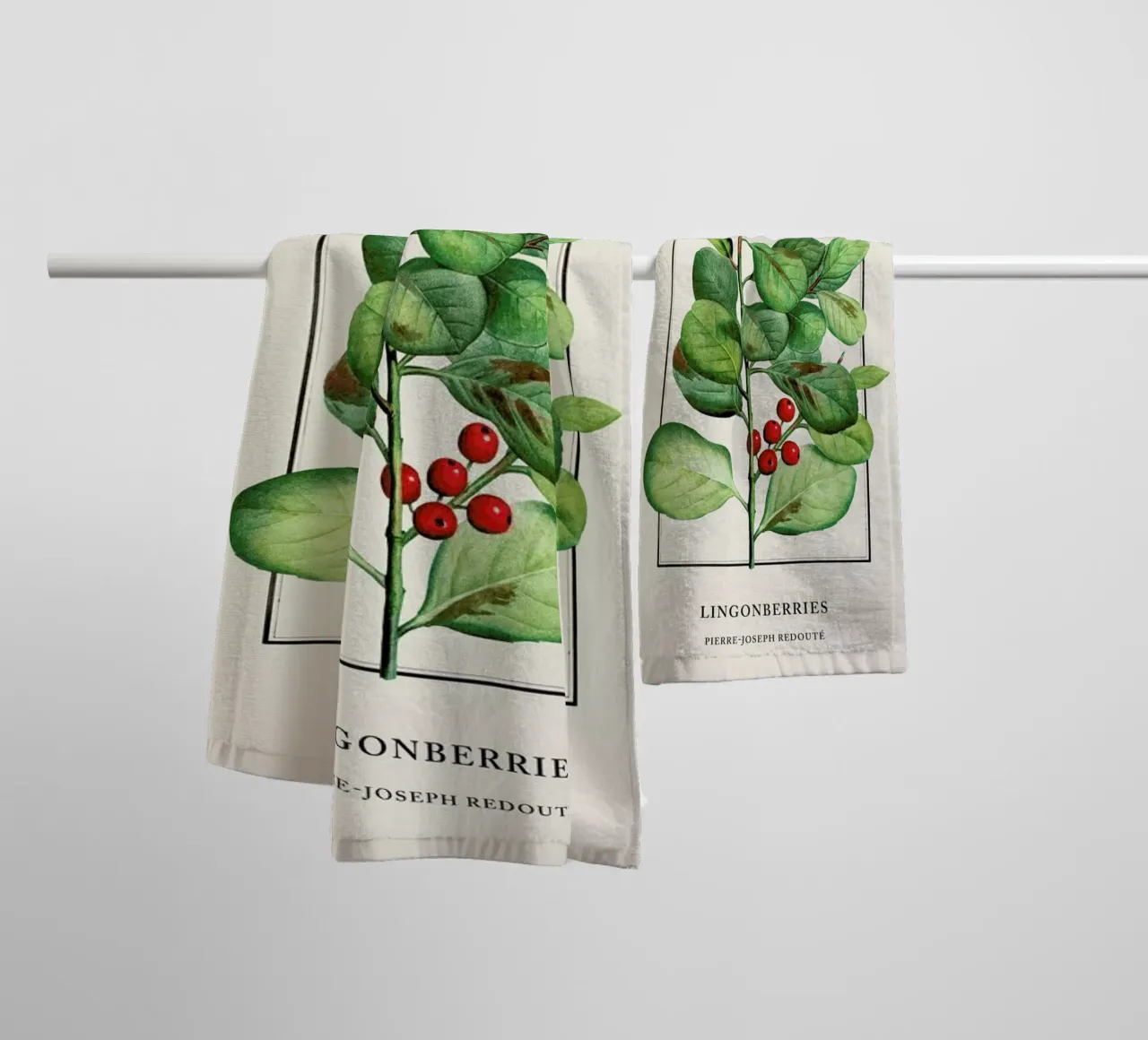 Pierre-Joseph Redouté - Lingonberries asciugamano da bagno da Vintage by JUNIQE