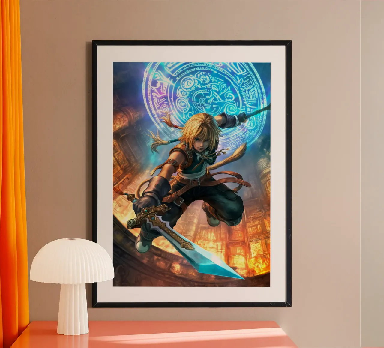 Zidane Tribale Final Fantasy IX poster con telaio in alluminio da Fleur de Lys
