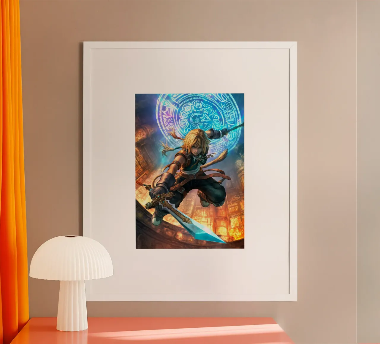 Zidane Tribale Final Fantasy IX poster con telaio in alluminio da Fleur de Lys