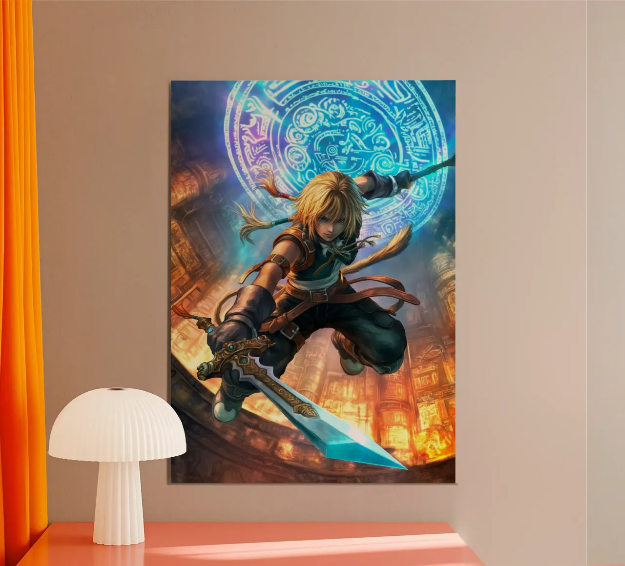 Zidane Tribale Final Fantasy IX poster con telaio in alluminio da Fleur de Lys