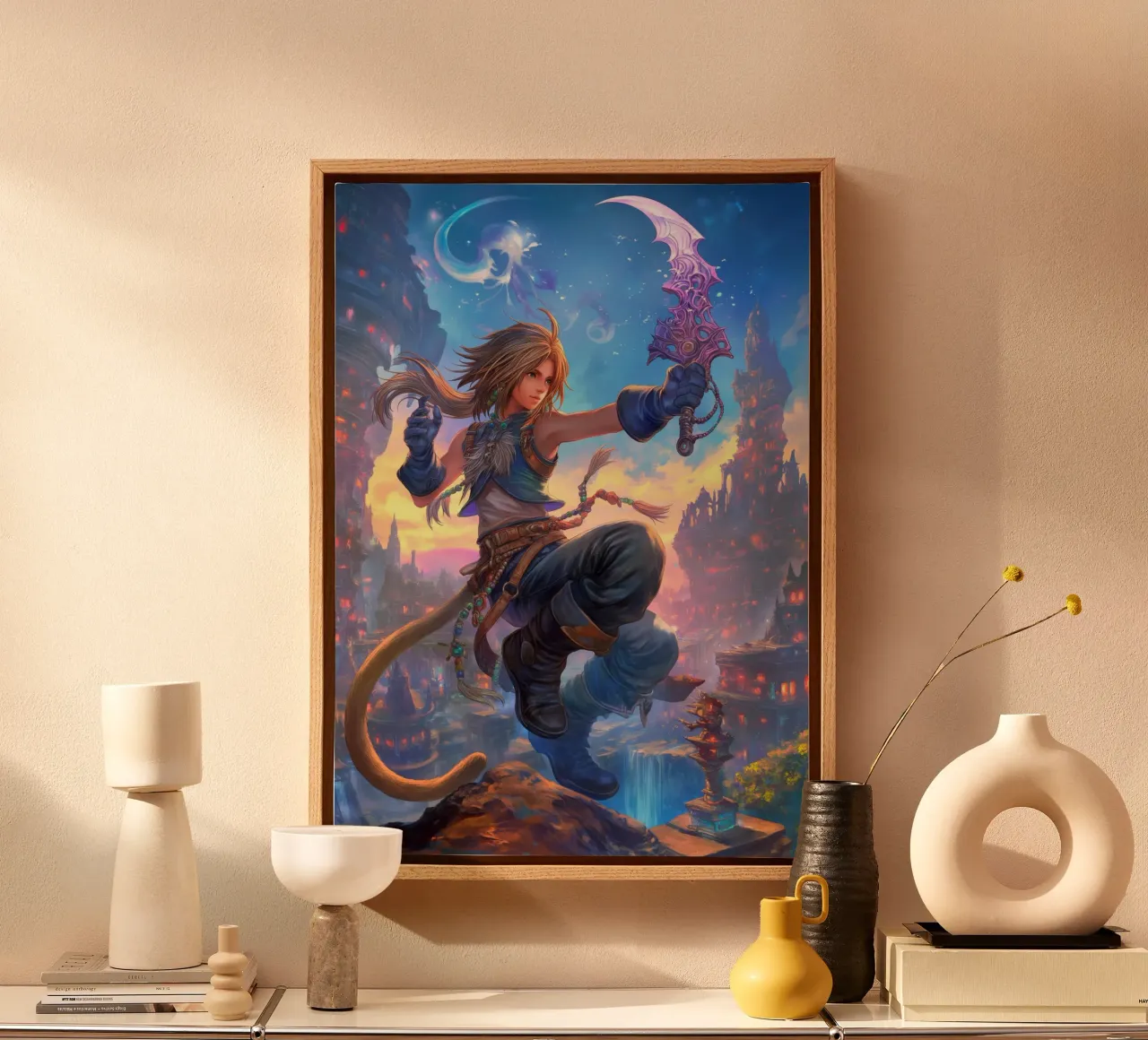 Zidane Stam Final Fantasy IX canvas met Baklijst van Fleur de Lys