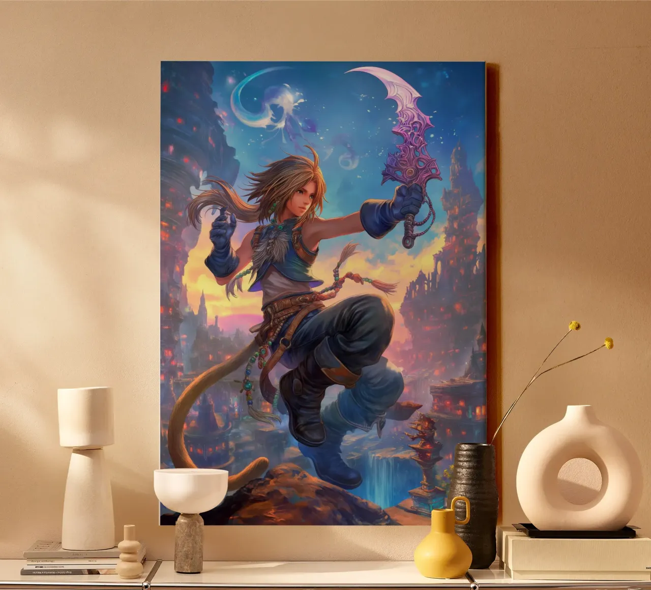 Zidane Stam Final Fantasy IX canvas met Baklijst van Fleur de Lys