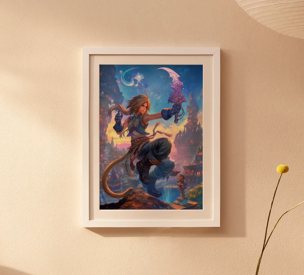 Zidane Tribale Final Fantasy IX poster con telaio in alluminio da Fleur de Lys
