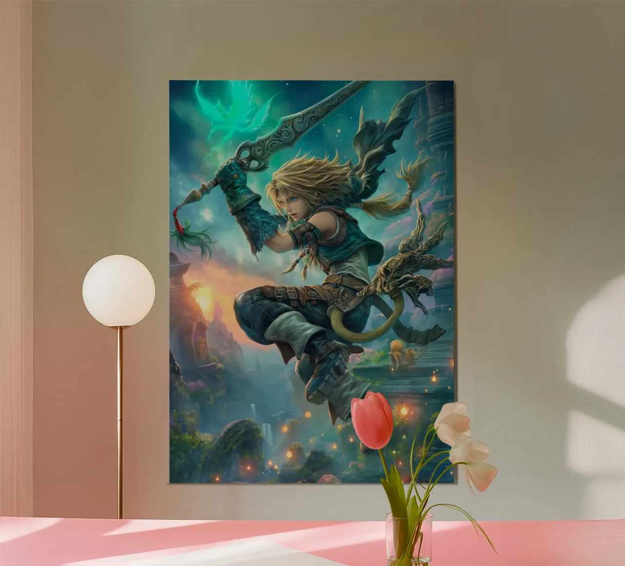 Zidane Tribale Final Fantasy IX poster con telaio in alluminio da Fleur de Lys