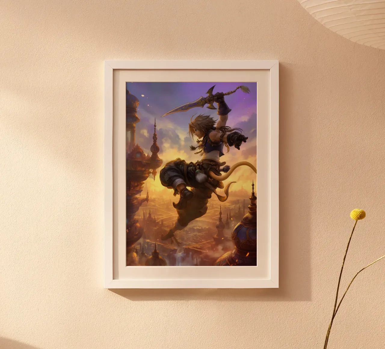 Zidane Tribale Final Fantasy IX poster con telaio in alluminio da Fleur de Lys