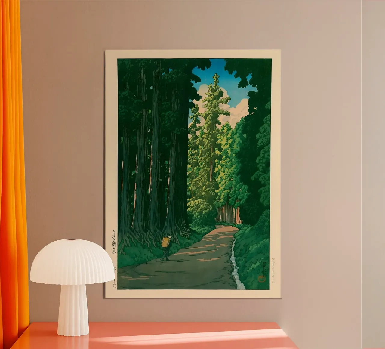 Ukiyo e Road to Nikko by Kawase Hasui poster con telaio in plastica da GoArt
