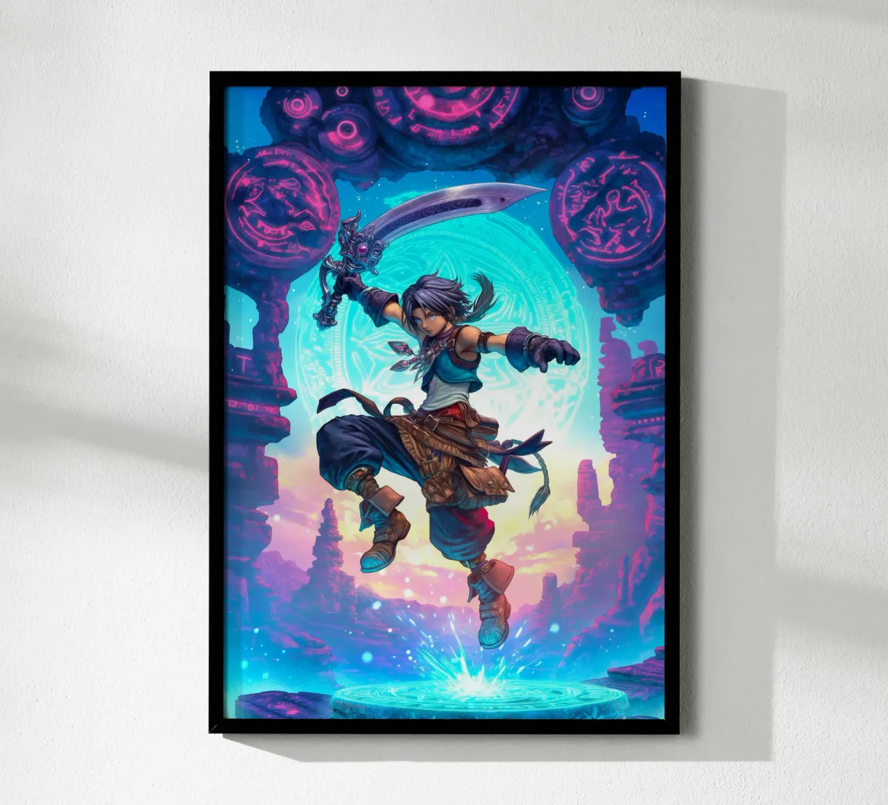 Zidane Stam Final Fantasy IX poster met houten frame van Fleur de Lys
