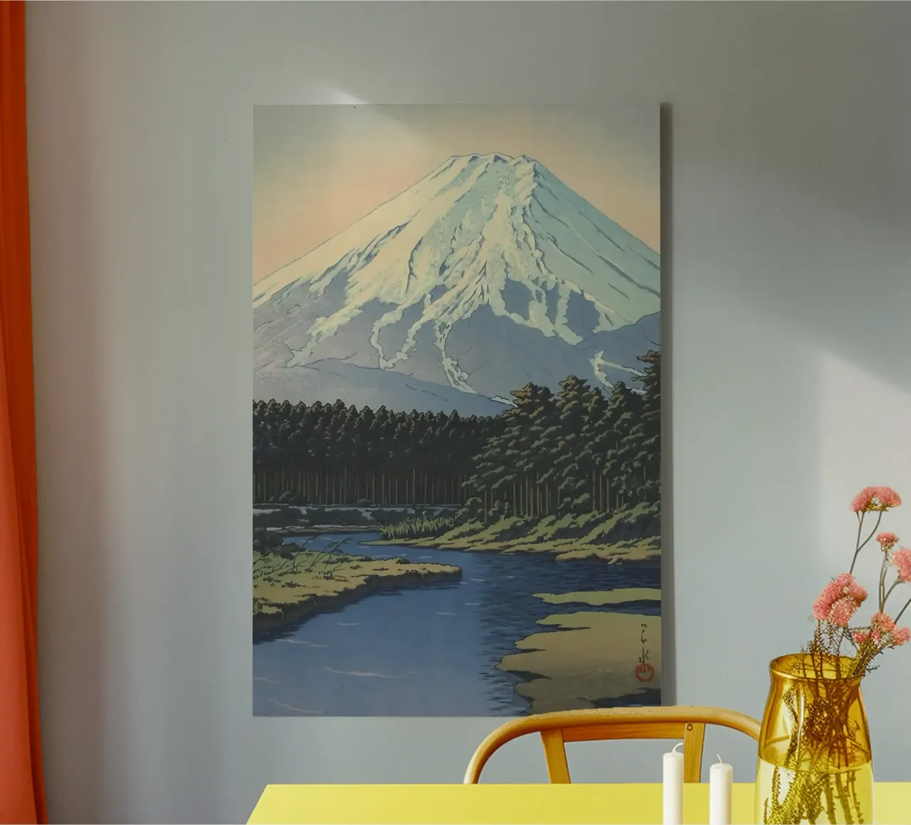 Oshino no Fuji San 1942 by Kawase Hasui tela con Cornice a cassetta da GoArt