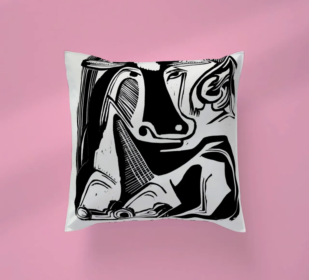 Kirchner - The Large Cow Lying Down cuscino da Vintage by JUNIQE