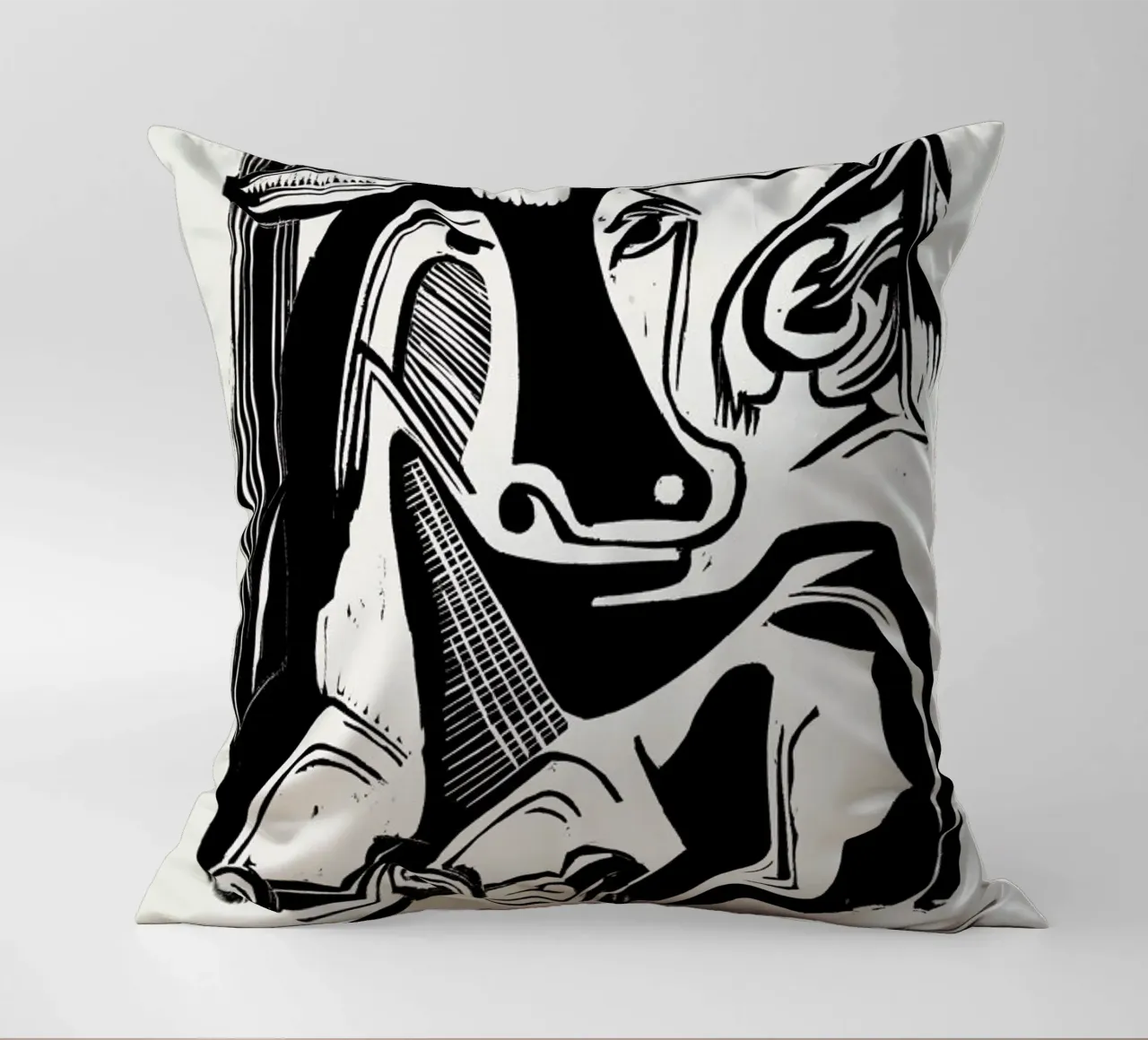 Kirchner - The Large Cow Lying Down cuscino da Vintage by JUNIQE