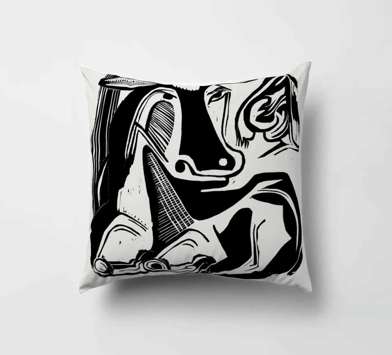 Kirchner - The Large Cow Lying Down cuscino da Vintage by JUNIQE
