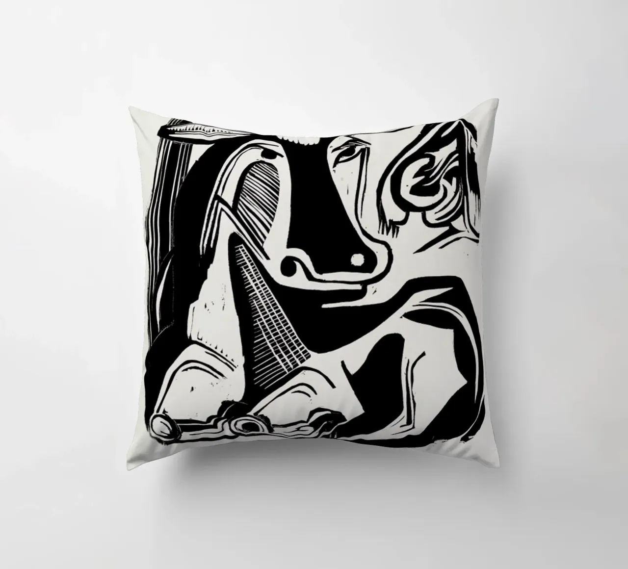 Kirchner - The Large Cow Lying Down cuscino da Vintage by JUNIQE