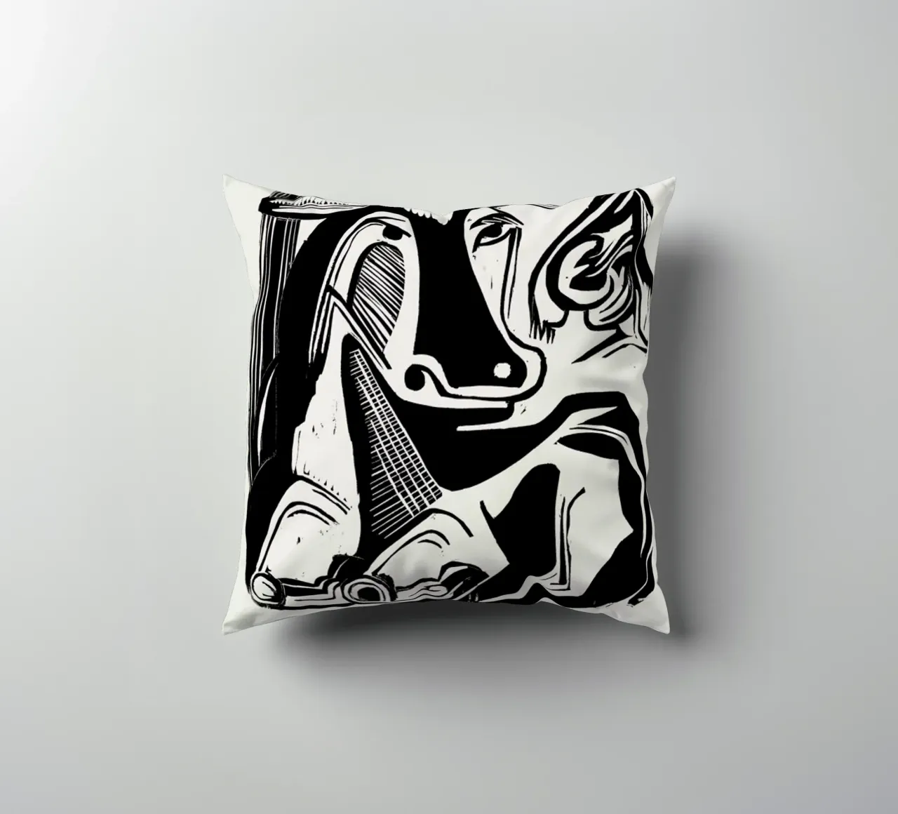 Kirchner - The Large Cow Lying Down cuscino da Vintage by JUNIQE