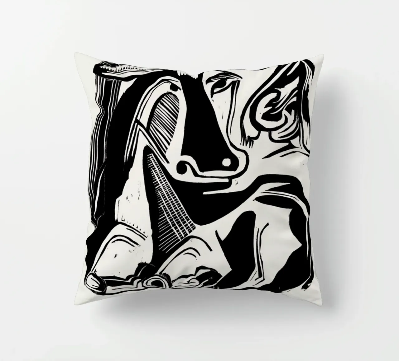 Kirchner - The Large Cow Lying Down cuscino da Vintage by JUNIQE