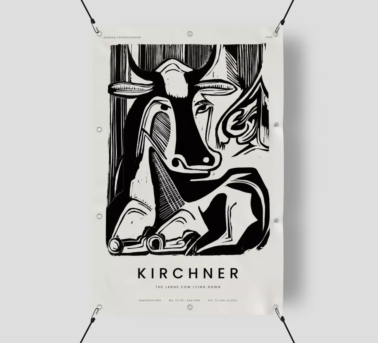 Kirchner - The Large Cow Lying Down telo in pvc da Vintage by JUNIQE