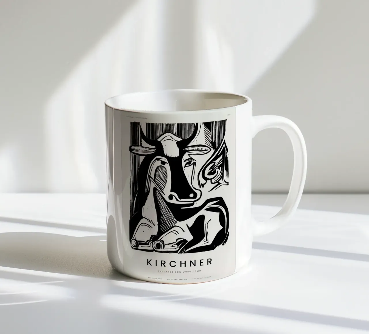 Kirchner - The Large Cow Lying Down tazza in ceramica da Vintage by JUNIQE