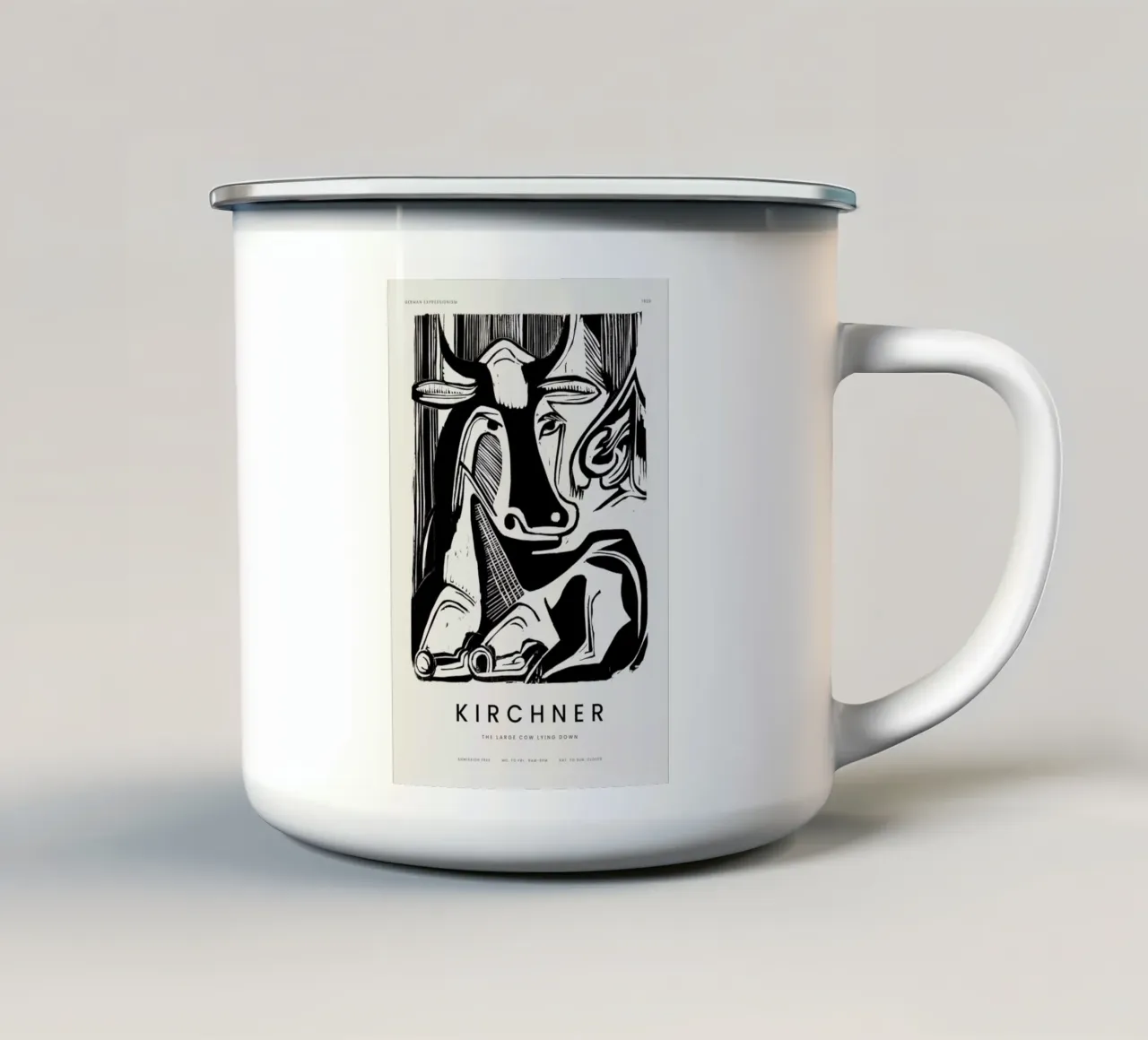 Kirchner - The Large Cow Lying Down tazza in smalto da Vintage by JUNIQE