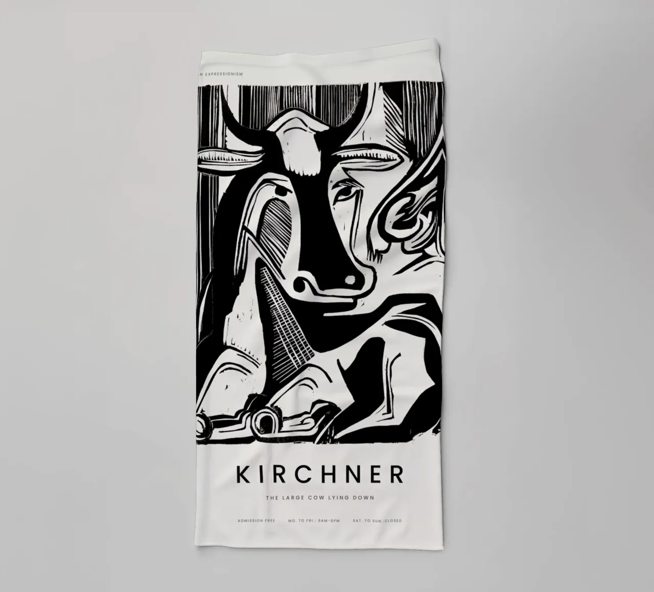Kirchner - The Large Cow Lying Down asciugamano da bagno da Vintage by JUNIQE