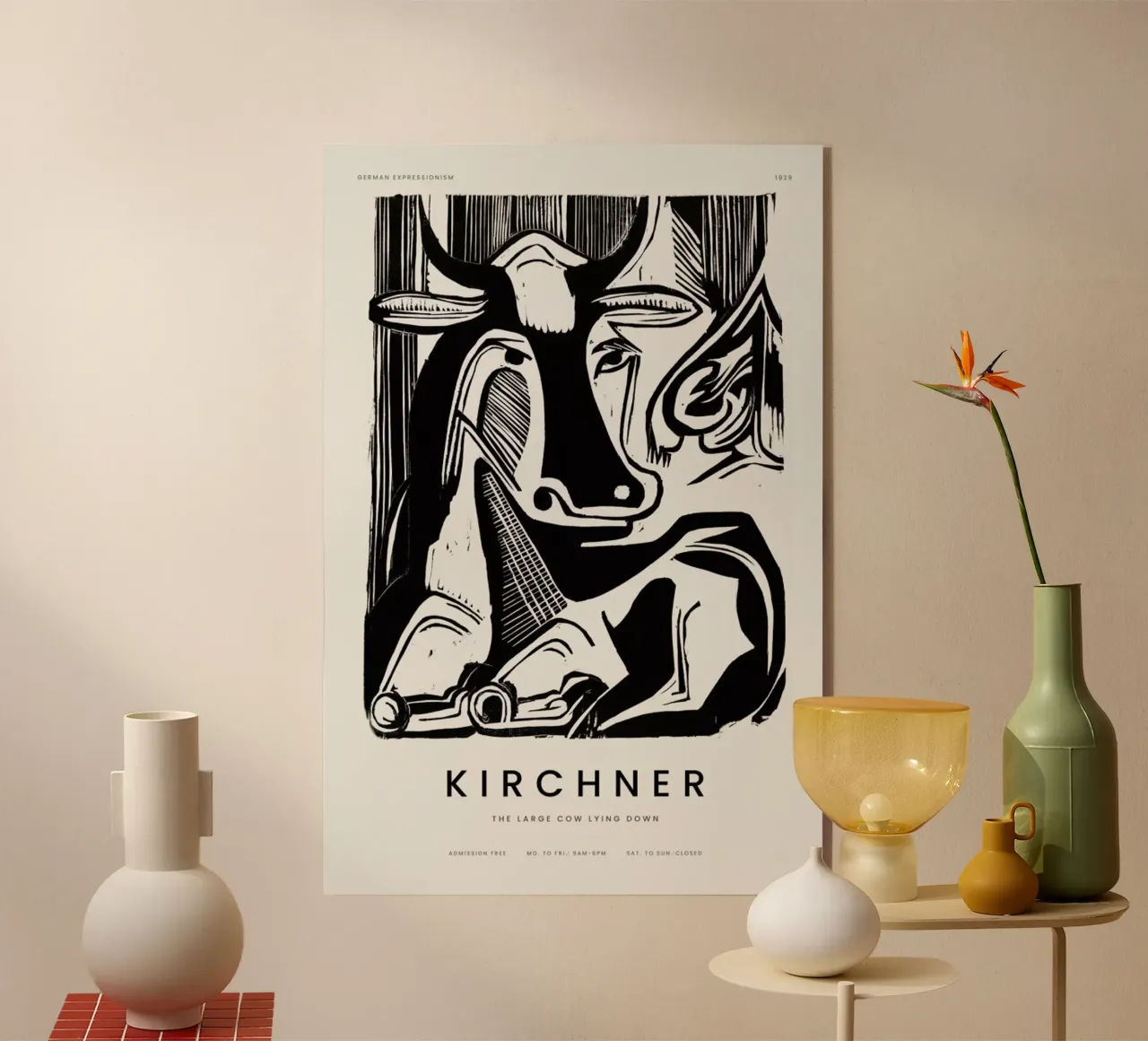 Kirchner - The Large Cow Lying Down plexiglass da Vintage by JUNIQE