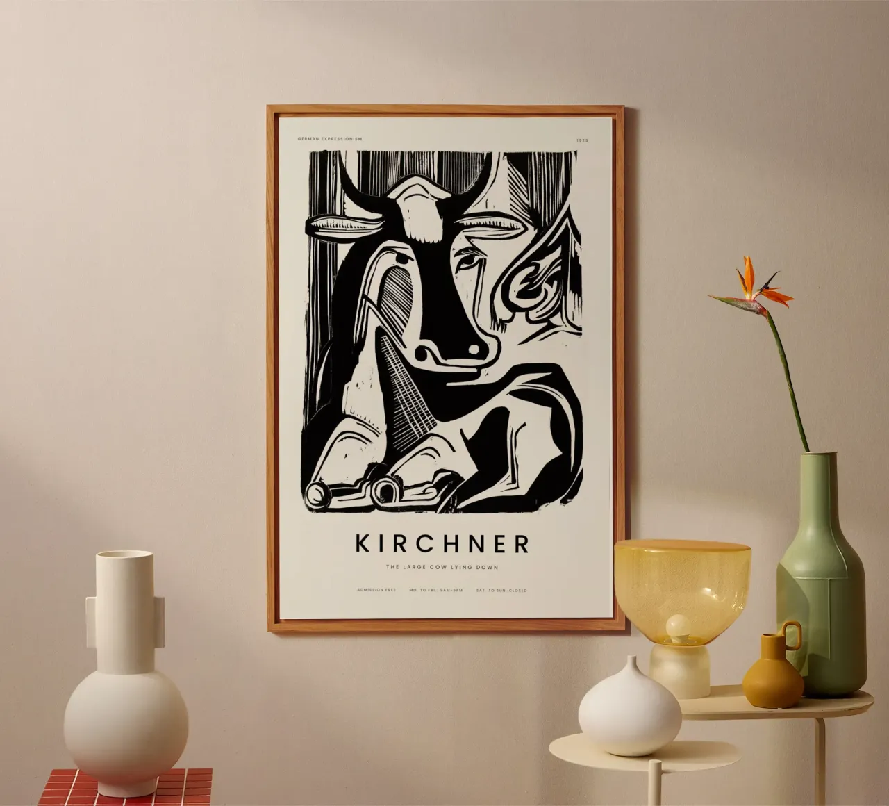 Kirchner - The Large Cow Lying Down alluminio dibond da Vintage by JUNIQE