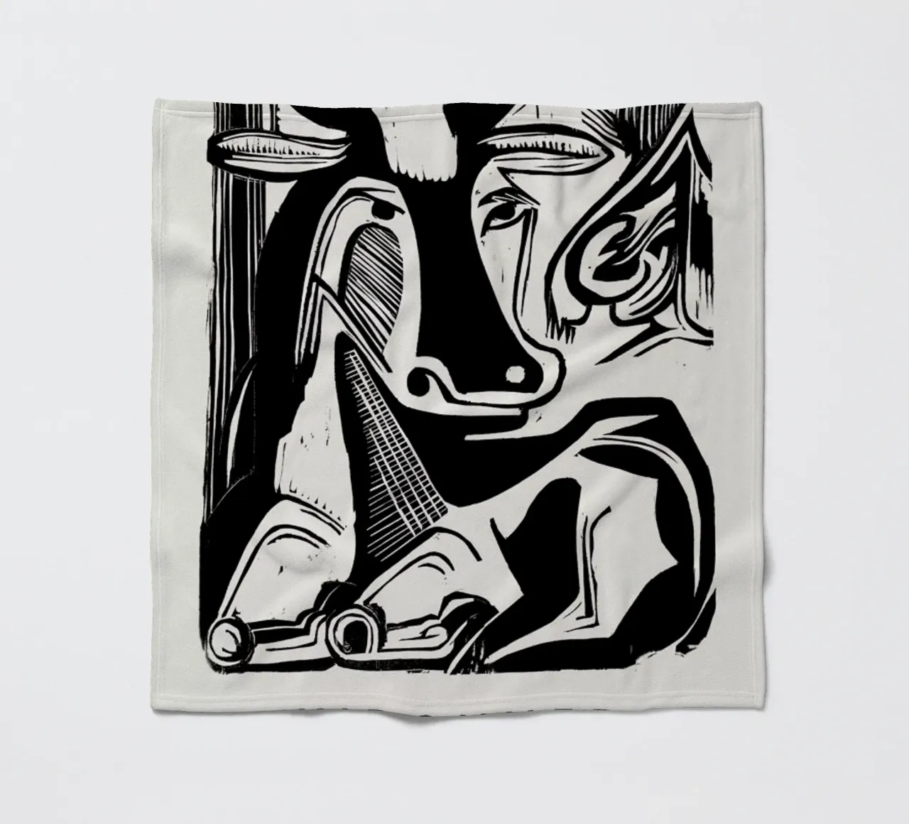 Kirchner - The Large Cow Lying Down coperta in pile da Vintage by JUNIQE