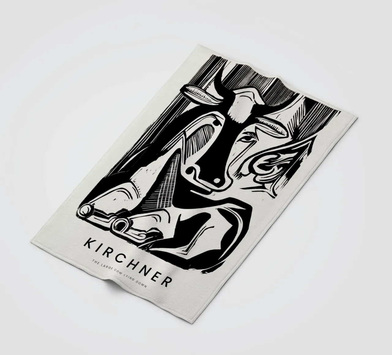 Kirchner - The Large Cow Lying Down coperta in pile da Vintage by JUNIQE
