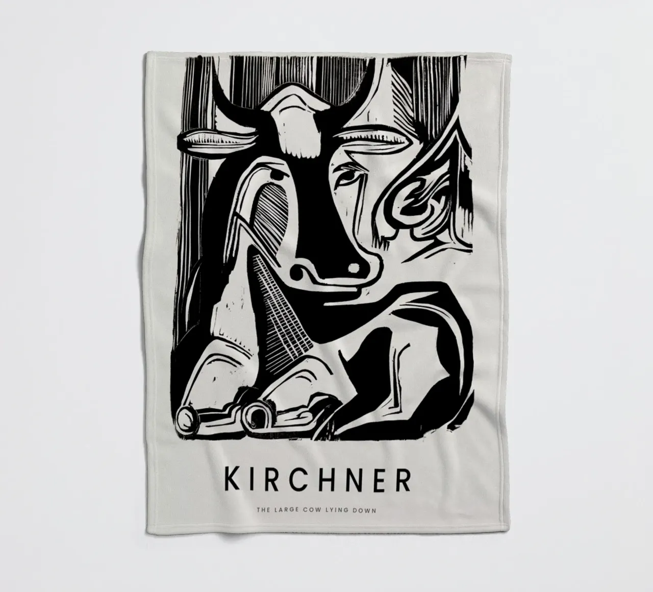 Kirchner - The Large Cow Lying Down coperta in pile da Vintage by JUNIQE