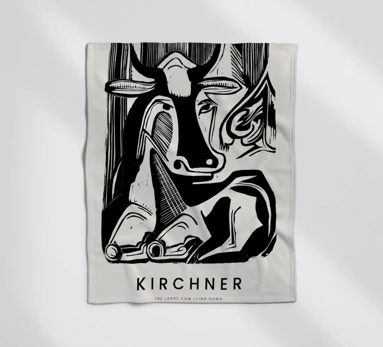 Kirchner - The Large Cow Lying Down coperta in pile da Vintage by JUNIQE