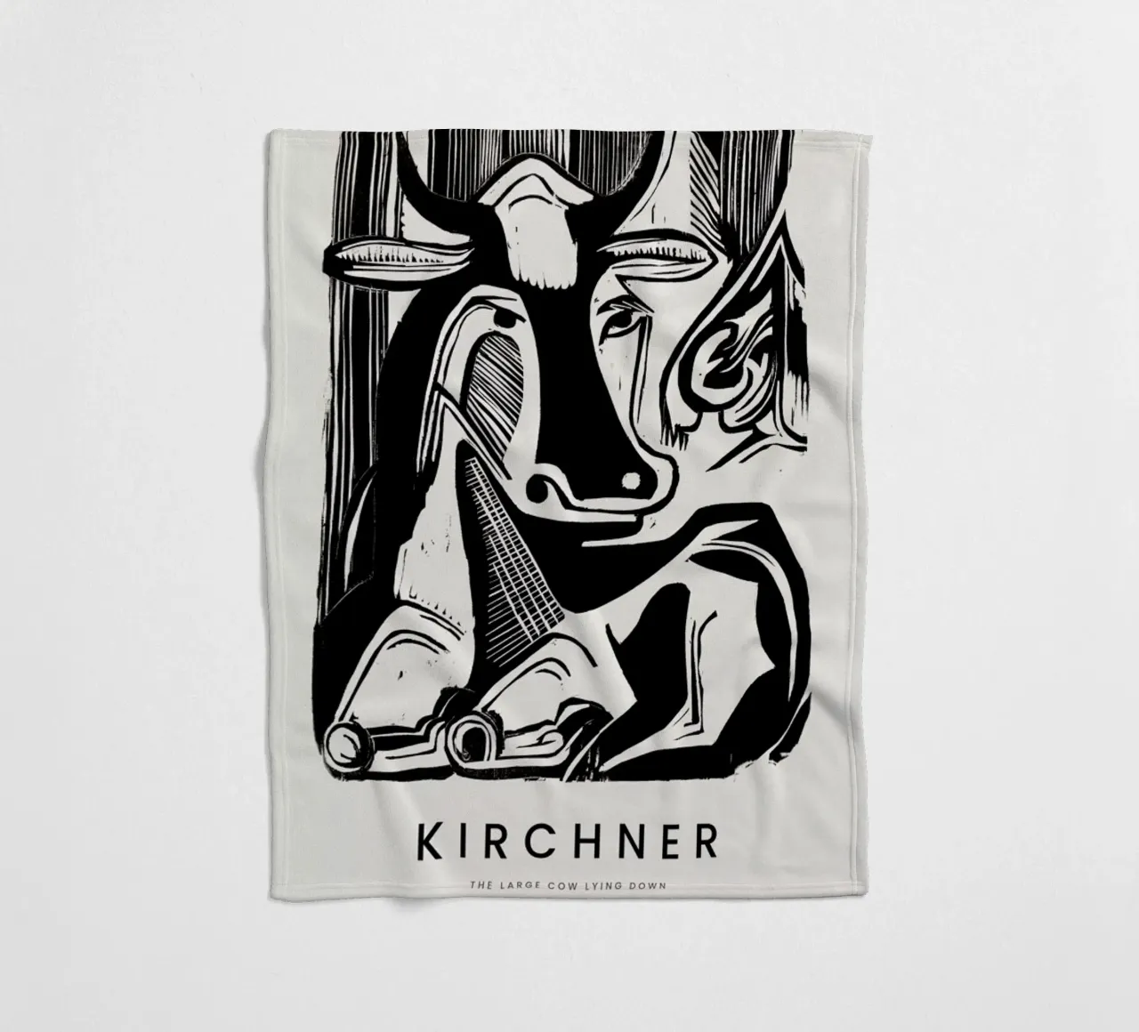 Kirchner - The Large Cow Lying Down coperta in pile da Vintage by JUNIQE
