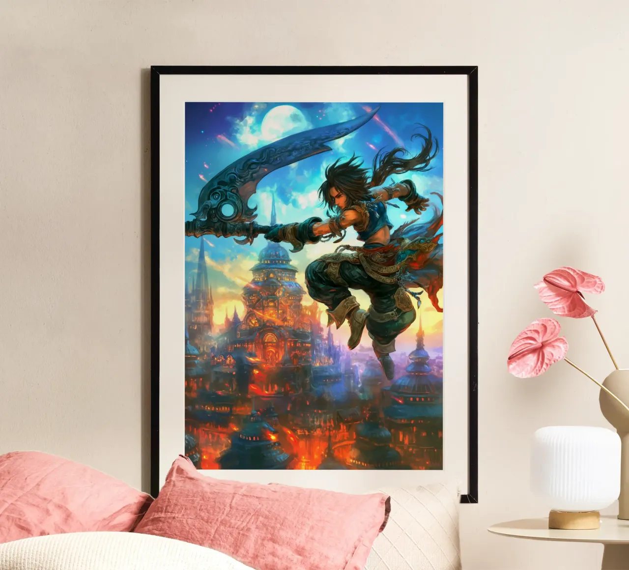 Zidane Tribale Final Fantasy IX poster con telaio in plastica da Fleur de Lys