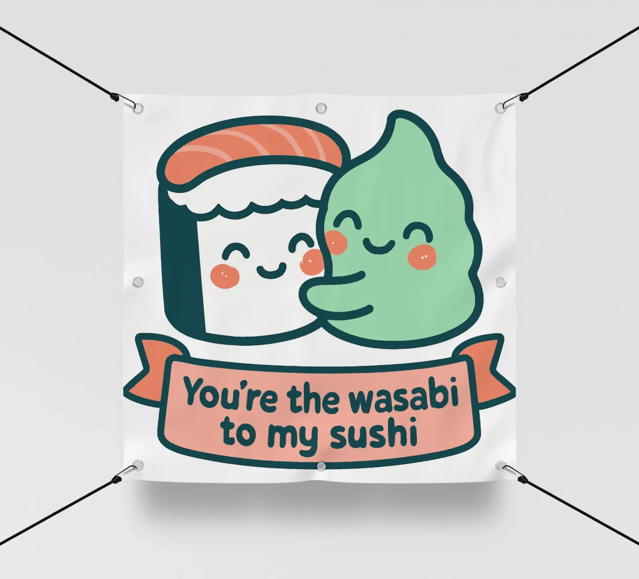 You're the Wasabi to My Sushi - Kawaii Food Love Design pvc cover by artdesign1985