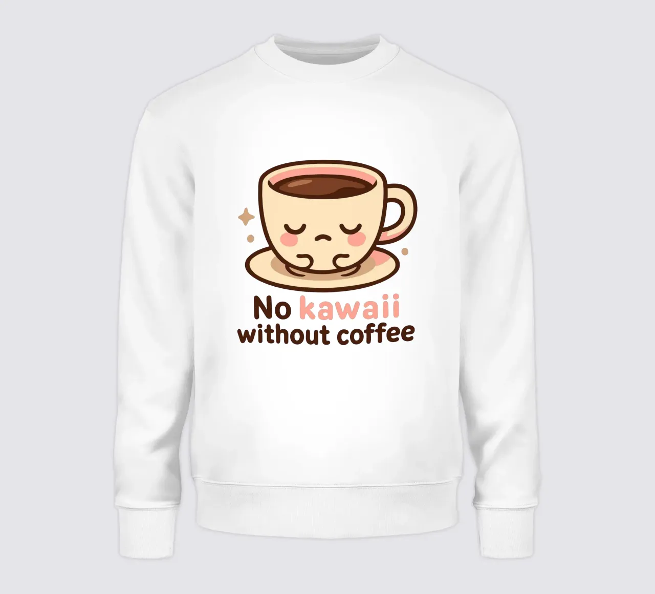 Non c'è Kawaii senza caffè - Tazza da caffè carina e assonnata felpa da artdesign1985