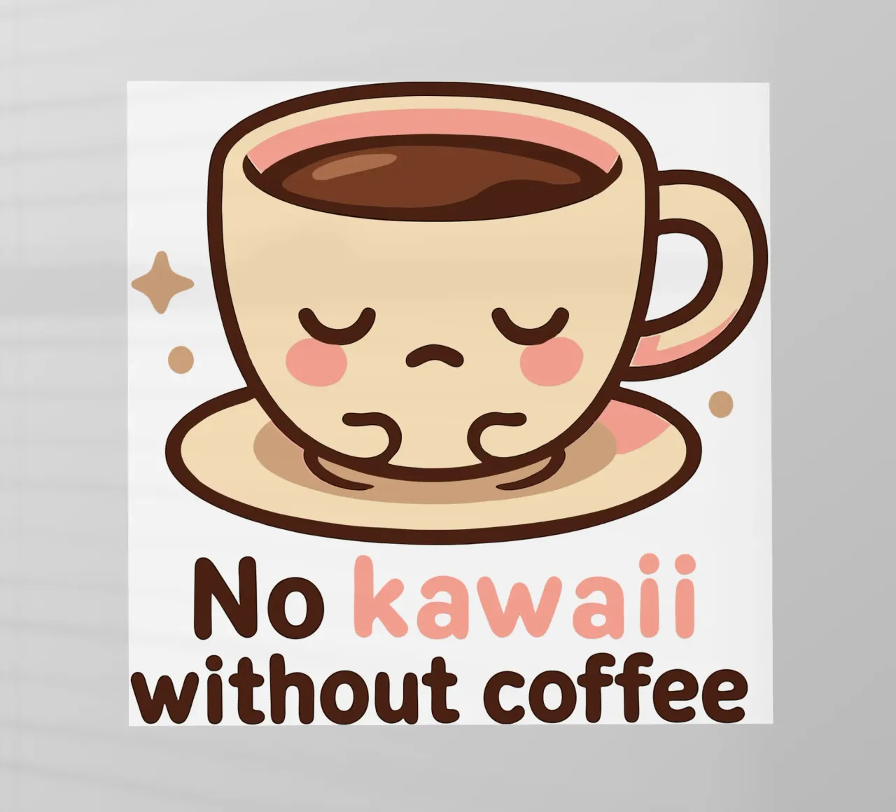Non c'è Kawaii senza caffè - Tazza da caffè carina e assonnata pellicola backlit da artdesign1985
