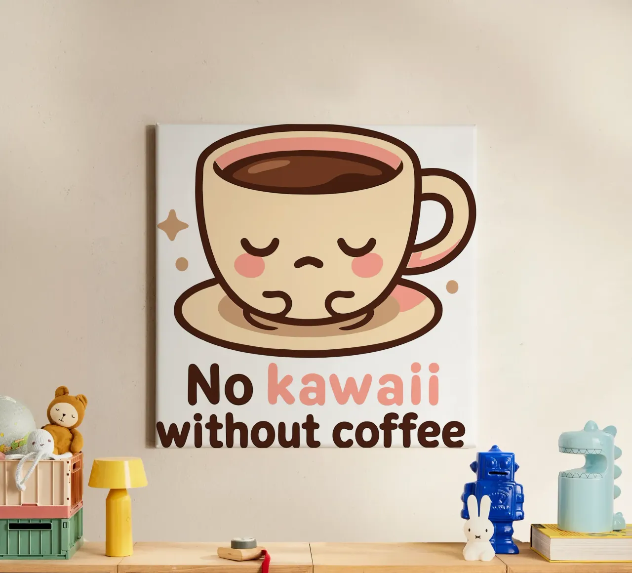 Non c'è Kawaii senza caffè - Tazza da caffè carina e assonnata tela da artdesign1985